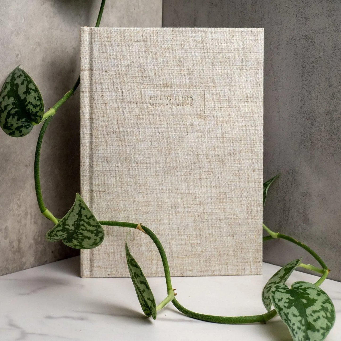 LifeQuest Planner – Nerdy Undated Weekly & Monthly Journal | ADHD-Friendly Linen Hardcover Productivity Planner