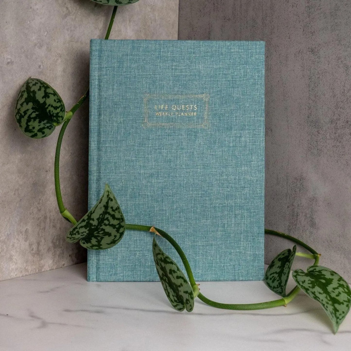 LifeQuest Planner – Nerdy Undated Weekly & Monthly Journal | ADHD-Friendly Linen Hardcover Productivity Planner