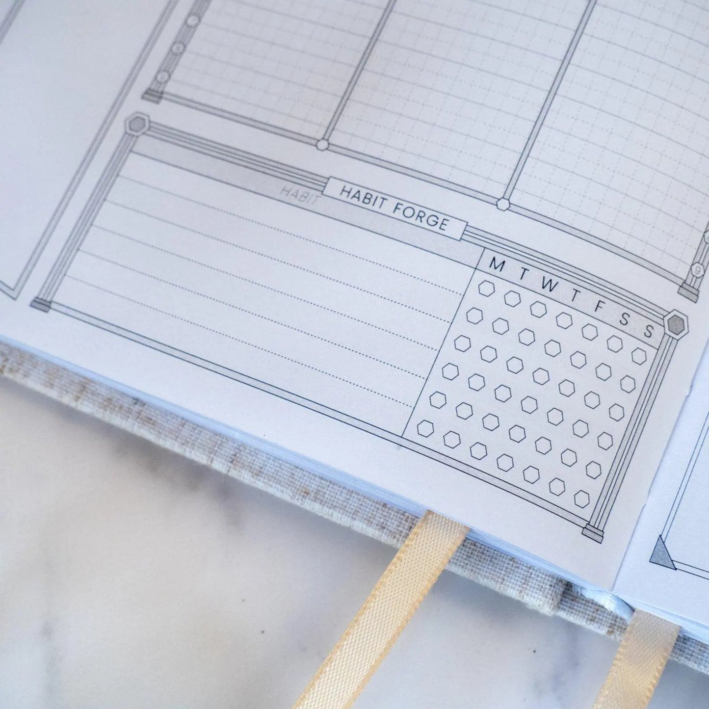 LifeQuest Planner – Nerdy Undated Weekly & Monthly Journal | ADHD-Friendly Linen Hardcover Productivity Planner