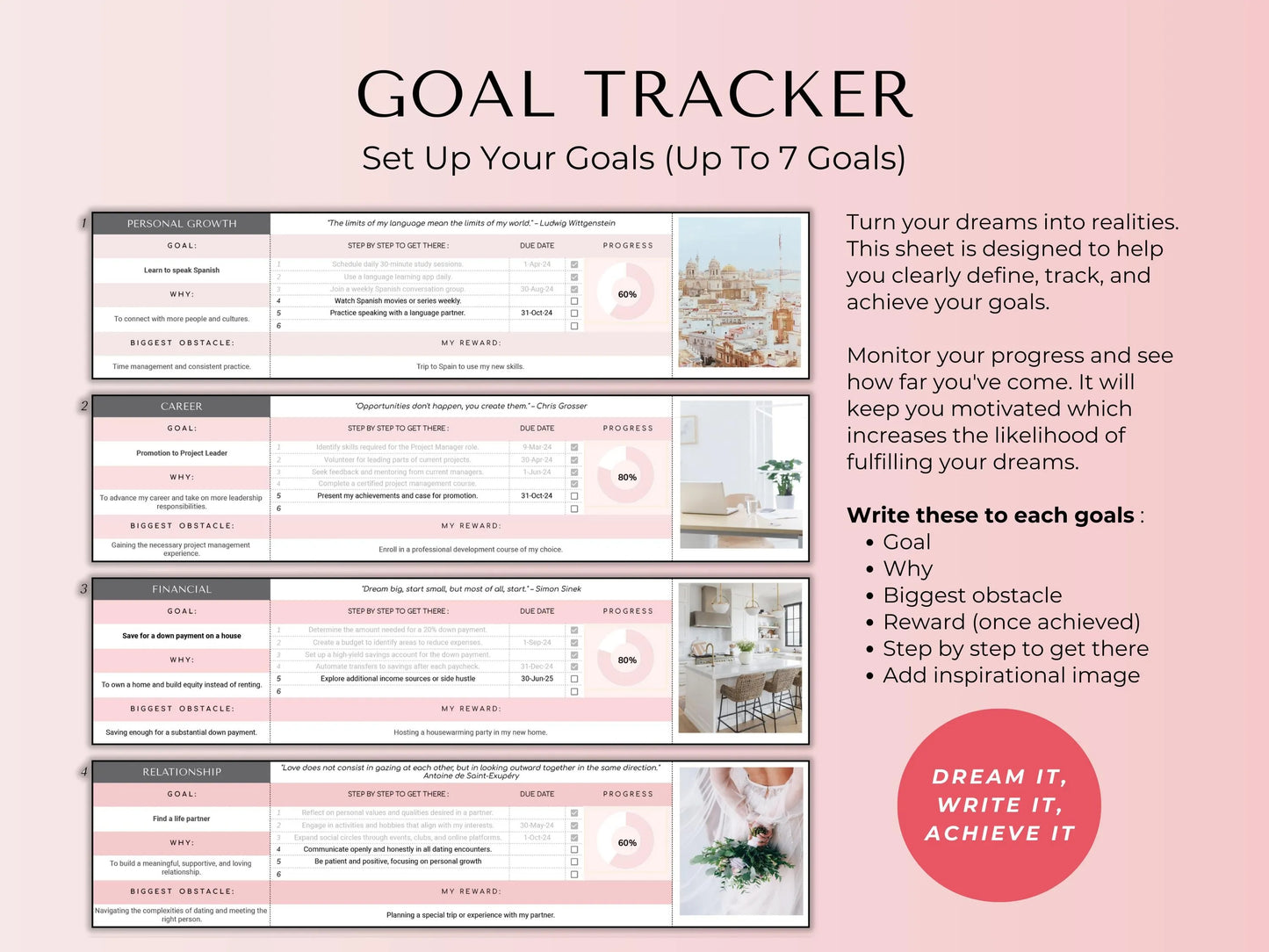 Google Sheets Productivity Planner Template – Digital Life Organizer With Calendar, Budget, Task, Habit, and Goal Tracker