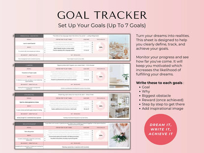 ADHD Life Planner Google Sheets Template – Budget, Task, Habit, Goal, Meal and Calendar Organizer